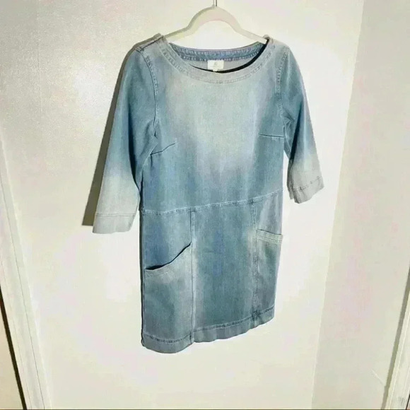 NWT AG Adriano Goldschmied Denim Knit Cocoon Dress in Medium Wash - Picture 8 of 8